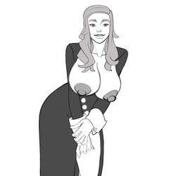 areolae bare_legs bending_over bent_over big_breasts breasts breasts_out brie_larson busty cleavage dress female female_focus female_only hourglass_figure large_breasts long_hair monochrome nipples onemienix pose posing sketch skimpy skimpy_dress standing thick_eyebrows wide_hips