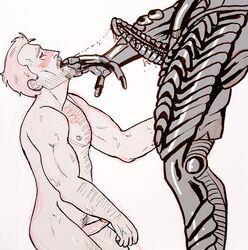 alien cum cum_in_mouth human humanoid_penis john_robinson lost_in_space precum robot robot_(lost_in_space)