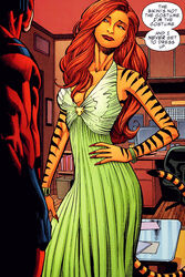 avengers_academy breasts cleavage comic dialogue dress green_dress greer_grant hank_pym jeromy_cox marvel marvel_comics official_art scott_hanna tigra