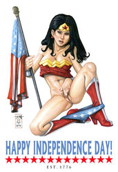 4th_of_july abs american_flag athletic big_breasts black_hair boots bracelet breasts busty cleavage clitoris dc dc_comics diana_prince earrings eyelashes eyeliner female female_focus female_only fingering flag full_body hourglass_figure lipstick long_hair mascara masturbation nail_polish navel pinup pose posing pubic_hair pussy sitting solo tagme tcatt thick_thighs toned toned_female vagina wide_hips wonder_woman wonder_woman_(series)