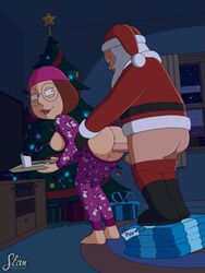 1boy 1girls accurate_art_style age_difference animated anus ass balls_slapping_pussy barefoot beanie bent_forward bent_knees bent_legs bent_over bouncing_breasts breasts breasts_out brown_hair butt_flap christmas christmas_tree clothed clothed_female clothing cookie cаrtoon doggy_style erection family_guy fat_man feet female from_behind glass glasses hat hetero human hybrid_animation living_room male medium_breasts meg_griffin milk milk_and_cookies night nipples no_sound official_style old_man older_male onesie open_clothes pajamas penis present pussy pussy_grip santa_claus santa_costume santa_hat sex sfan shorter_than_10_seconds snow standing_doggy_style straight sеxy teenager television testicles thrusting tray tv vagina vaginal vaginal_penetration vaginal_sex video window younger_female