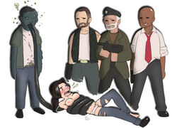 1girls bill_(left_4_dead) dark-skinned_male dark_skin francis_(left_4_dead) left_4_dead louis_(left_4_dead) smoker zoey_(left_4_dead) zombie