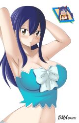 big_breasts blue_hair breasts cleavage curvy_female dmayaichi fairy_tail long_hair ribbon seductive seductive_eyes seductive_look seductive_pose wendy_(edolas) wendy_marvell wendy_marvell_(edolas)