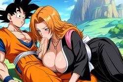 ai_generated big_penis bleach breast cheating_husband dragon_ball dragon_ball_super dragon_ball_z excited fellatio goku horny_female lying matsumoto_rangiku netorare ntr oral rangiku sexy son_goku sucking_penis