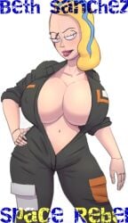 1girls 2d adult_swim beth_smith blonde_hair child_bearing_hips cleavage colossal_breasts diklonius eyebrow_piercing female female_only giant_breasts huge_breasts jumpsuit looking_at_viewer mature_female milf nipples_visible_through_clothing piercing rick_and_morty round_breasts scar_across_eye shaved_side sketch solo space_beth thick_thighs wide_hips