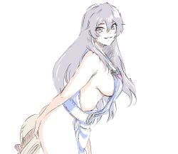 1girls bambietta_basterbine big_breasts bleach bleach:_the_thousand-year_blood_war female hat long_hair sideboob sketch smile