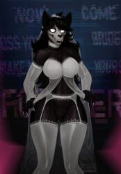 alsonotadrian big_breasts mal0 malo scp-1471 scp-1471-a scp_foundation skull_head thick_thighs wedding_lingerie