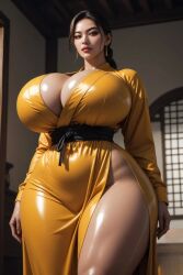 1girls ai_generated asian asian_female ass bhikkhuni big_ass big_breasts breasts buddhism curvy_female curvy_figure female_focus gigantic_ass gigantic_breasts hi_res huge_breasts looking_at_viewer nun oiled oiled_skin pale-skinned_female solo solo_female worship