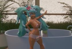 animated bathroom big_breasts big_penis blue_hair brazilian_miku futa_only futanari hatsune_miku imminent_sex johndoeseph mp4 tagme video