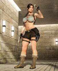 1girls 3d abs big_breasts call_of_duty lara_croft lara_croft_(cod) see-through thighs tomb_raider tridiks