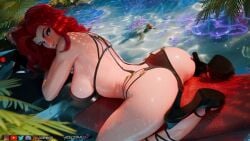 1girls alternate_costume alternate_hairstyle ass ass_focus avengers big_ass big_breasts black_one-piece_swimsuit black_swimsuit black_widow_(aquatic_assassin) black_widow_(marvel) black_widow_(marvel_rivals) blue_eyes breasts breasts_visible_from_back forceballfx high_heels jet_ski light-skinned_female light_skin looking_at_viewer looking_back marvel marvel_comics marvel_rivals mature_female natasha_romanoff official_alternate_costume official_alternate_hairstyle older_female on_vehicle red_hair revealing_clothes revealing_swimsuit solo superheroine swimsuit turtle water watercraft