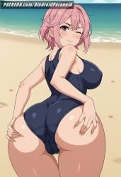 ai_generated aindroidparanoid ass ass_focus big_ass big_breasts big_butt busty butt_focus cameltoe curvy cute dandadan fat_ass female female_only from_behind hips huge_ass huge_breasts large_ass large_breasts legs narrow_waist nipples pink_hair shiratori_aira_(dandadan) short_hair slim_waist stable_diffusion swimsuit thick_ass thick_thighs voluptuous waist wide_hips