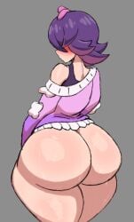 1girls alternate_ass_size ass ass_bigger_than_head ass_focus back_view bangs bare_ass bare_shoulders big_ass blush blush blush_lines bottom_heavy bottomless bubble_butt cute dot_(pokemon) female female_only from_behind grey_background hair_over_eyes huge_ass large_ass light-skinned_female light_skin long_sleeves n00b_x5_(lt4l14n0) oversized_clothes oversized_sleeves oversized_sweater oversized_topwear partially_clothed pink_hair pokemon pokemon_(anime) pokemon_horizons purple_hair purple_sweater purple_tank_top rear_view shiny_ass shiny_butt shiny_hair shiny_skin shiny_thighs short_hair sketch sleeveless solo standing sweat sweatdrop sweater sweating sweaty sweaty_ass sweaty_body sweaty_butt tank_top thick_ass thick_thighs thighs topwear two_tone_hair wide_hips