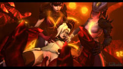 3d 3d_(artwork) breasts breasts_grab captured d.va d.va_the_destroyer dragon_symmetra exposed_breasts exposed_pussy finger_in_mouth groping mercy nipples overwatch penetration pussy symmetra timpossible