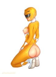 ass female_only helmet power_rangers suit yellow