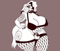 1futa anthro ass ass_bigger_than_head balls big_ass big_breasts big_butt bimbo bottom_lip bottomless breasts breasts_bigger_than_head bubble_butt canine canine chastity_cage clothing curvaceous curvy curvy_figure dat_ass dog_girl dumptruck_ass fishnets furry futa_only futanari gayplantsex hair_over_one_eye hand_on_hip huge_ass huge_breasts legwear long_hair lower_lip mostly_nude narrowed_eyes penis small_penis solo solo_futa thick_thighs voluptuous voluptuous_futanari wide_hips