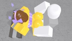 1boy 1boy1girl 1girls 3d anal anal_sex blocky_body bloxzrd brown_hair different_angle female holding_ass pale_skin purple_bikini restrained restrained_arms restraints roblox roblox_avatar robloxian shiny_butt tagme white_skin yellow_body yellow_skin