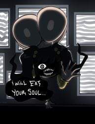 1girls aged_up alternate_version_at_source alternate_version_available ass ass_focus ass_up big_ass big_butt bottomless bubble_ass bubble_butt cassidy_(fnaf) casual_nudity dat_ass english_text fat_ass female five_nights_at_freddy's ghost ghost_girl huge_ass la_sandia nightmare_waifu reference tagme text thong topwear twintails yellow_clothing