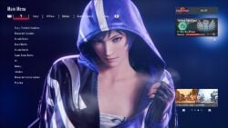 16:9 1girls 3d breasts cleavage esk female female_only gameplay_mechanics purple_eyes reina_mishima tekken tekken_8