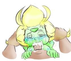 cum cum_in_mouth deepthroat female forced_oral gem gem_(species) hair_grab peridot_(steven_universe) steven_universe straight tagme vallycuts