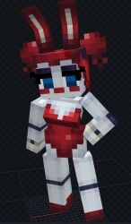 3d_model animatronic blue_eyes breasts bunny_ears bunny_girl bunny_suit bunnysuit circus_baby circus_baby_(fnaf) circus_baby_(minecraft) female female_only five_nights_at_freddy's fnaf full_body hand_on_hip leotard looking_at_viewer makeup minecraft minecraft_mob minecraft_skin pigtails pixel_art pose red_hair robot robot_girl sister_location solo solo_female stalker8018