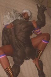 1boy1girl akuma capcom clipping dark-skinned_female elena_(street_fighter) muscular_male street_fighter zandrinya