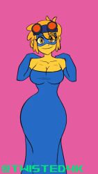1girls 2026 2d 2d_(artwork) 2d_animation animated ass big_ass big_breasts breast_sway breasts bubble_butt cartoon_network cleavage commission dancing detached_sleeves dress eyelashes female female_only g-lo_(villainous) gif goggles goggles_on_head half-closed_eyes hips hourglass_figure huge_ass looking_at_viewer looking_back low_framerate mask short_hair simple_background slime slime_girl smile smiling smiling_at_viewer solo solo_female strapless strapless_dress tight_clothing twisted4k villainous voluptuous voluptuous_female wide_hips yellow_body yellow_eyes yellow_hair yellow_skin
