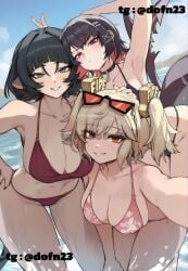 3girls artist_request bikini breasts burnice_white ellen_joe female_only jane_doe_(zenless_zone_zero) source_request tagme thighs zenless_zone_zero