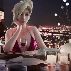 3d 3d_(artwork) animated bbc_slave blonde_hair cum_in_pussy dark-skinned_male dark_skin deep_penetration huge_ass huge_balls interracial longer_than_30_seconds mercy overwatch pov short_video shorter_than_one_minute sound stolen_art tagme video