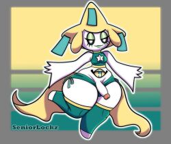 big_ass big_butt big_butt_(male) eyeshadow femboy jirachi legendary_pokemon lingerie lipstick makeup moobs mythical_pokemon penis pokemon pokemon_(species) seniorlockz shortstack thick_ass thick_thighs thigh_highs thighhighs