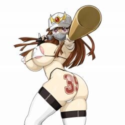 1girls ai_animation ai_generated animated areola areolae ass ass_focus baseball_bat big_areola big_areolae big_ass big_breasts big_nipples bikini bimbo breasts brown_hair female female_only gif gigantic_breasts hat huge_areola huge_areolae huge_ass huge_breasts huge_nipples huge_thighs large_areolae large_ass large_breasts large_nipples light-skinned_female long_hair mask microphone nipple_bulge nipples solo swimsuit thick_thighs thighhighs thighs thong yu-gi-oh! yu-gi-oh!_duel_links yu-gi-oh!_sevens yuka_goha