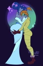 1futa 1girls ass_grab big_ass big_breasts bigger_female female futa_on_female futanari grabbing_ass head_in_breasts height_difference huge_ass huge_breasts hugging inminent_sex knights_of_guinevere melancholy_(the_gaslight_district) melancholy_hill princess_guinevere small_penis smaller_futa the_gaslight_district