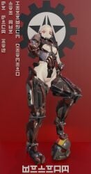 agitator_(helldivers) armor armored_female automaton_(helldivers) buzz_cut communist cybernetic_limb cybernetic_limbs cyborg cyborg_girl helldivers helldivers_(series) helldivers_2 highres implants quadruple_amputee red_eyes white_hair