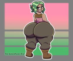 background_character baggy_pants big_ass big_butt big_butt_(male) boots burmano_(tears_of_the_kingdom) femboy fully_clothed green_hair grinning hylian hyper_ass hyper_butt npc pointy_ears random_guy seniorlockz side_character the_legend_of_zelda the_legend_of_zelda:_breath_of_the_wild the_legend_of_zelda:_tears_of_the_kingdom