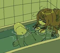 1girls :3 bathing bathroom bathtub belly convenient_censorship feet freckles freckles_on_breasts freckles_on_thighs kibyland looking_at_viewer red_hair relaxed steph_(kibyland) stephanie_finch water wet