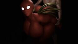 1boy 1girls animated big_breasts bracken_(lethal_company) dark-skinned_male dark_skin dubushine34 holding_arms huge_ass lethal_company massive_ass massive_breasts muscular plap_(sound) pounding red_body red_skin sound tagme thicc video white_eyes