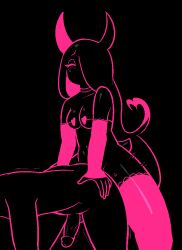 1boy 1dickgirl all_fours anal anal_sex anon anonymous_male big_penis blush breasts choker covered_nipples demon demon_girl demon_horns dickgirl dickgirl/male doggy_style fan_character female fingerless_gloves futa_on_male futanari hair_over_one_eye holding_hips horns hung_bottom long_gloves long_hair lovense lovense_mascot_(puppysnackz) male medium monochrome peppergiz puppysnackz self_upload small_penis small_penis_adoration smaller_penis_penetrating thighs