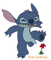 2019 4_toes alien alpha_channel balls black_eyes blue_body blue_claws blue_fur blue_nose blue_pawpads claws digital_media_(artwork) disney experiment_(lilo_and_stitch) fingers flaccid flower fur head_tuft hi_res lilo_and_stitch male male_only mattspew notched_ear open_mouth open_smile pawpads penis plant raised_leg simple_background smile solo stitch toe_claws toes transparent_background tuft uncut