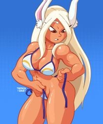 1girls 2025 abs absurdres animal_ear_fluff animal_ears anus ass big_ass big_breasts big_butt bikini blue_legwear blue_nail_polish blue_nails blue_shorts blush boku_no_hero_academia bouncing_breasts breasts brown_skin bunny_ears choker cleavage collarbone controller couch covering_nipples covering_privates dark-skinned_female dark_skin fat_ass fat_breasts female female_only fur_collar good_stuff grin grinning_at_viewer hands_on_breasts heart hearts_around_body hearts_around_head highres large_breasts legs_up legwear long_hair looking_at_viewer looking_to_the_side lying mirko miruko motion_lines muscular muscular_female my_hero_academia nail_polish no_shoes open_mouth patata_dave patreon_logo purple_nails purple_thighhighs pussy rabbit_ears rabbit_girl red_eyes red_lips remote_control rumi_usagiyama short_shorts shorts shounen_jump six_pack smile socks solo speech_bubble standing talking_to_viewer teeth thick_thighs thighhighs thighs toeless_legwear topless_female upper_teeth web_address white_hair