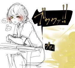 1boy 1boys 1femboy 1male alternate_version_at_source alternate_version_available black_and_white blush blushing_male blushing_profusely dialog dialogue exhaling fart fart_cloud fart_fetish farting femboy femboy_only japanese_text male_fart male_only mashiro_(nijisanji) mashiro_meme nijisanji part_2 part_of_a_set quivering shaking_body solo solo_femboy solo_male streamer streaming untranslated virtual_youtuber yellow_eyes yellow_fart yellow_fart_cloud yellow_gas yellow_gas_cloud