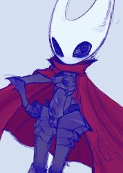 anthro areola black_body black_eyes breasts cape clothing curvy_figure erieolae female hollow_knight hollow_knight:_silksong hornet_(hollow_knight) insect_girl insectoid nipples puffy_nipples red_cape small_breasts sweating voluptuous