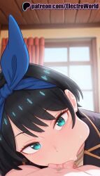 1girls 2025 ai_generated artist_name black_hair blowjob blowjob_face blue_hairband blurry blurry_background blurry_foreground blush depth_of_field electroworld fellatio female hi_res high_quality high_resolution highres indoors kanojo_okarishimasu licking oral oral_sex patreon patreon_username sarashina_ruka short_hair stable_diffusion straight sucking sweat tongue tongue_out watermark