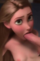 1girls ai_generated blowjob disney edit nude rapunzel tagme tangled video