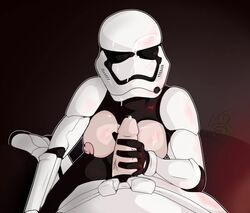 1boy 1girls breasts breasts_out cum_on_face cum_on_helmet exposed_breasts female female_stormtrooper handjob helmet male pale-skinned_male pale_skin sex star_wars stormtrooper straight the_force_awakens thiccrobots