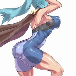 clair_(pokemon) gym_leader huge_ass huge_breasts human human_only muscular_female nintendo pokemon pokemon_gsc thick_thighs uya_(yurukah)