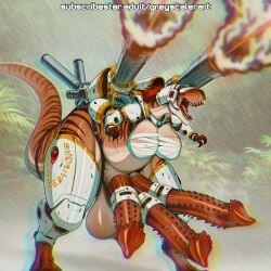 ai_assisted ai_generated barbed_penis breasts cannon futa_only futanari gigantic_balls gigantic_breasts gigantic_penis gigantic_testicles gigantic_thighs greyscaler monster monster_cock monster_girl multi_genitalia multi_penis multiple_penises penis solo solo_futa tyrannosaurus_rex weapon_on_back weapons world_of_lust:_the_spire