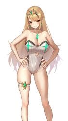 mythra from xenoblade (series) by hakusai