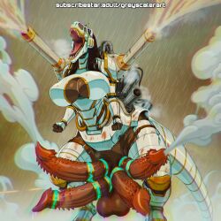 ai_assisted ai_generated barbed_penis breasts cannon futa_only futanari gigantic_balls gigantic_breasts gigantic_penis gigantic_testicles gigantic_thighs greyscaler monster monster_cock monster_girl multi_genitalia multi_penis multiple_penises penis solo solo_futa tyrannosaurus_rex weapon_on_back weapons world_of_lust:_the_spire
