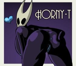 anthro ass big_breasts black_skin blue_anus blue_nipples blue_pussy breasts completely_nude hollow_knight hornet_(hollow_knight) horns horny humanoid mask nipples pun pussy silksong spread_anus spreading_own_anus