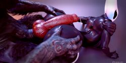 absurd_res anthro arthropod ass between_buttocks big_butt big_penis blender_(artwork) blush bodily_fluids canid canine claws cum cum_drip digital_media_(artwork) dripping duo female genital_fluids genitals hand_on_butt hi_res hollow_knight_(franchise) hornet hornet_(hollow_knight) hot_dogging huge_filesize hymenopteran insects knot looking_back male male/female mammal mythological_canine mythological_creature mythology orcinusart penis presenting sex shy team_cherry vespid wasp werecanid werecanine werecreature werewolf werewolf_the_apocalypse